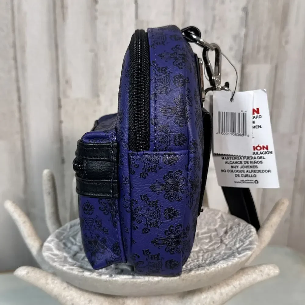 Disney Parks Loungefly Haunted Mansion Wallpaper Mini Backpack Style Wristlet